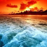 Пламенный закат на Багамах….