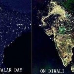 Индия в обычную ночь и ночь праздника Дивал…