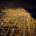 Ночной Чикаго, Штат Иллинойс, США…
